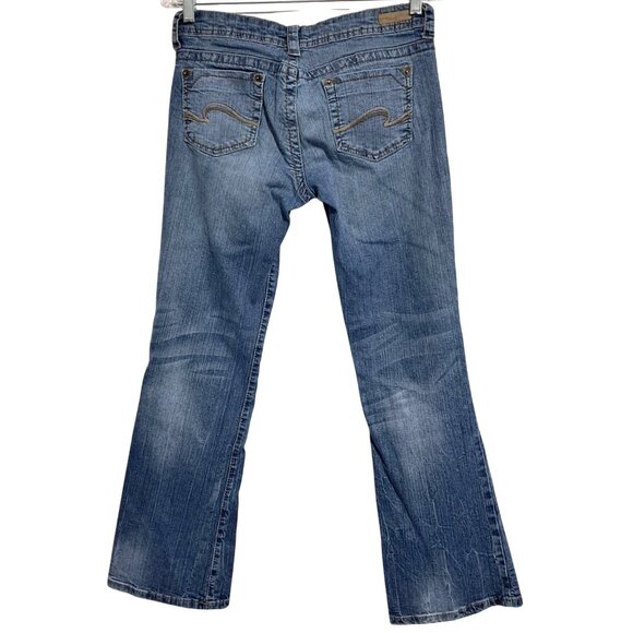 Y2K Underground Soul Womens Low Rise Flare Jeans Size 9 Medium Wash Denim 90s - Picture 2 of 7